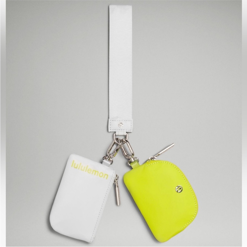 Lululemon Athletica Dual Pouch Wristlet Vapor/Lichen Lime